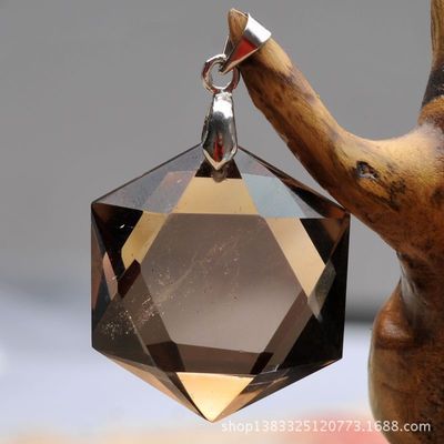 纯天然茶晶大卫星吊坠 源自东海县盛饰珠宝的天然之美